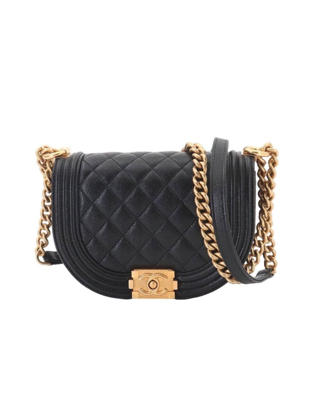 Chanel Boy Small Messenger Bag Chain Shoulder Caviar Leather